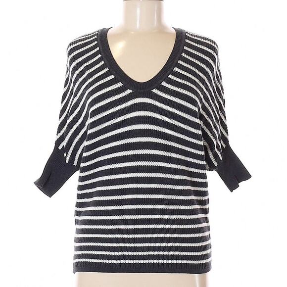 Express striped gray and white lightweight knit sweater - Picture 1 of 6